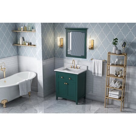 Jeffrey Alexander 28In. W X 1-1/2In. D X 34In. H Forest Green Chatham Mirror MIR2CHA-28-GN